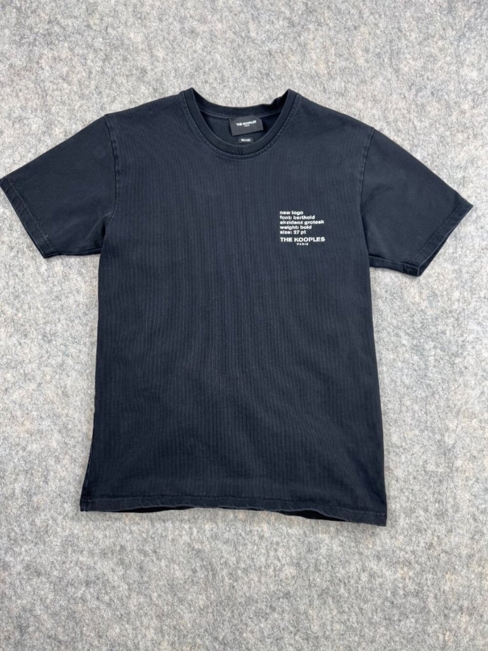 The Kooples Paris Mens Black Logo T Shirt Crew Neck Size Small Relaxed
